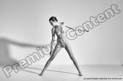 Nude Gymnastic poses Woman White Moving poses Athletic long brown Dynamic poses Pinup